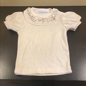OshKosh B'gosh Vintage White Collared Shirt Colorful Kids Pattern 6-9 Months